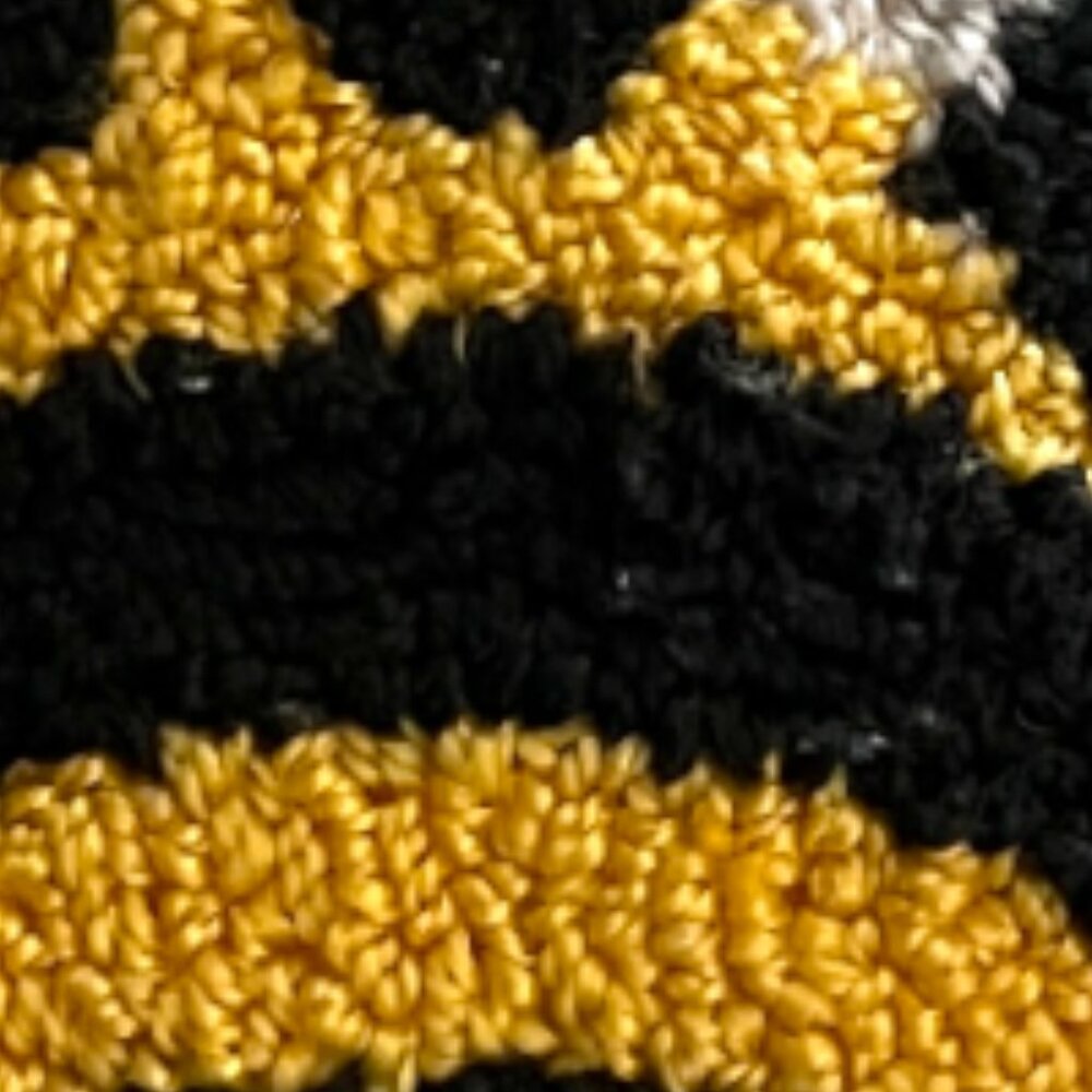 NWOT! Hooked Bee Pillow Honeybee Decor Yellow Black Textured Throw Pillow 16x14 - Picture 6 of 14